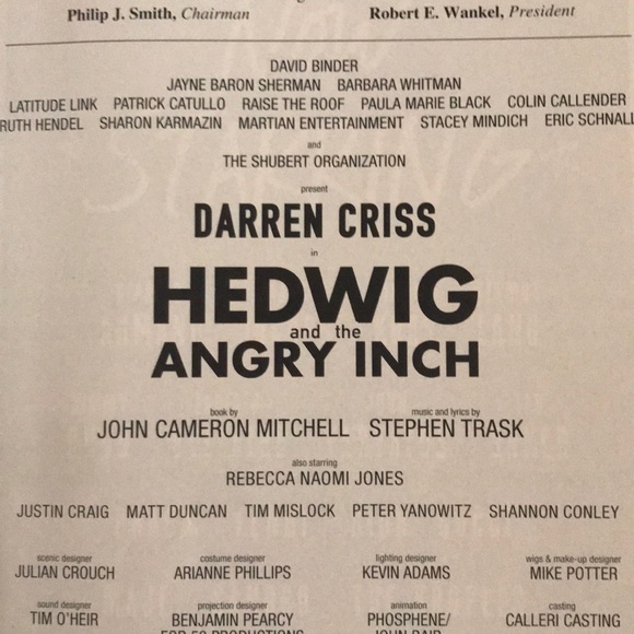 DARREN CRISS in Hedwig and the Angry Inch PLAYBILL - Picture 2 of 5